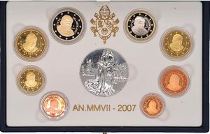 Vaticano 2007 - divisionale Euro fondo specchio.  - Asta Numismatica Light - Associazione Nazionale - Case d'Asta italiane