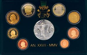 Vaticano 2005 - divisionale Euro fondo specchio.  - Asta Numismatica Light - Associazione Nazionale - Case d'Asta italiane