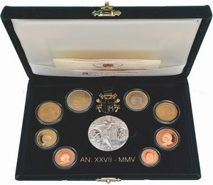 Vaticano 2005 - divisionale Euro fondo specchio.  - Asta Numismatica Light - Associazione Nazionale - Case d'Asta italiane
