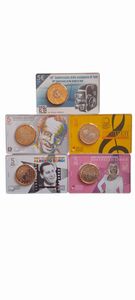 Italia 2017 - 2023 - 5 coincard da 5 Euro in bronzital  cupronichel. Serie GRANDI ARTISTI ITALIANI  - Asta Numismatica Light - Associazione Nazionale - Case d'Asta italiane
