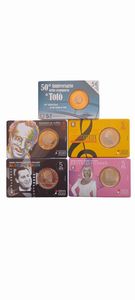 Italia 2017 - 2023 - 5 coincard da 5 Euro in bronzital  cupronichel. Serie GRANDI ARTISTI ITALIANI  - Asta Numismatica Light - Associazione Nazionale - Case d'Asta italiane