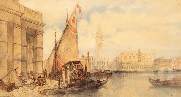 Paul Marny : Venezia, Bacino di San Marco dalla Punta della Dogana  - Asta Opere da una dimora sul lago di Como e da altre collezioni lombarde - Associazione Nazionale - Case d'Asta italiane