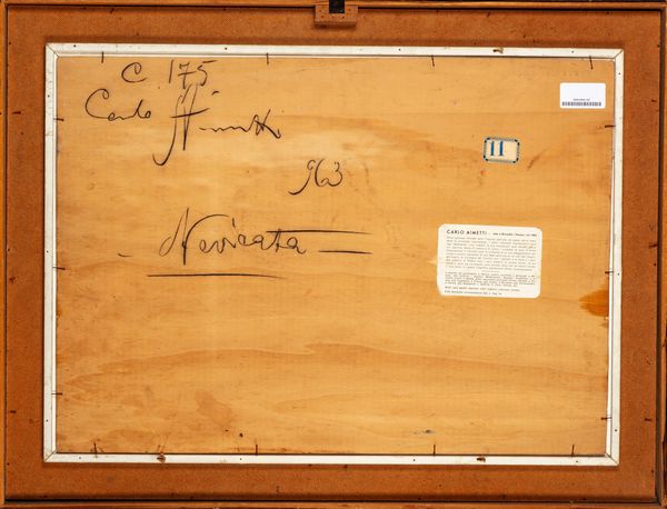 Carlo Aimetti : Nevicata  - Asta Opere da una dimora sul lago di Como e da altre collezioni lombarde - Associazione Nazionale - Case d'Asta italiane