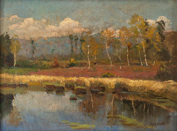 Gigi Comolli : Lungo il fiume  - Asta Opere da una dimora sul lago di Como e da altre collezioni lombarde - Associazione Nazionale - Case d'Asta italiane