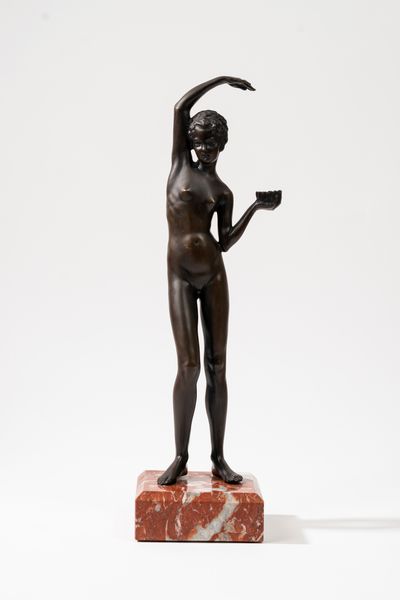 Scuola francese del XIX secolo : Bagnante  - Asta Opere da una dimora sul lago di Como e da altre collezioni lombarde - Associazione Nazionale - Case d'Asta italiane