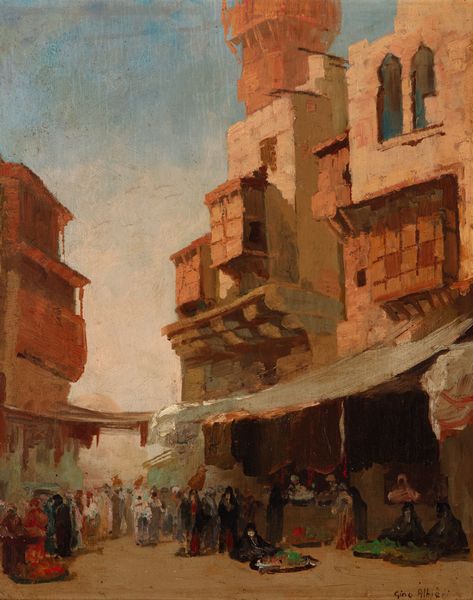 Gino Albieri : Una strada del Cairo  - Asta Opere da una dimora sul lago di Como e da altre collezioni lombarde - Associazione Nazionale - Case d'Asta italiane