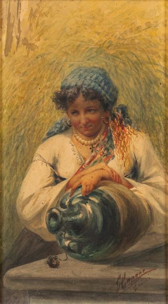 Gaetano Capone : Maiori, giovane donna con brocca  - Asta Opere da una dimora sul lago di Como e da altre collezioni lombarde - Associazione Nazionale - Case d'Asta italiane