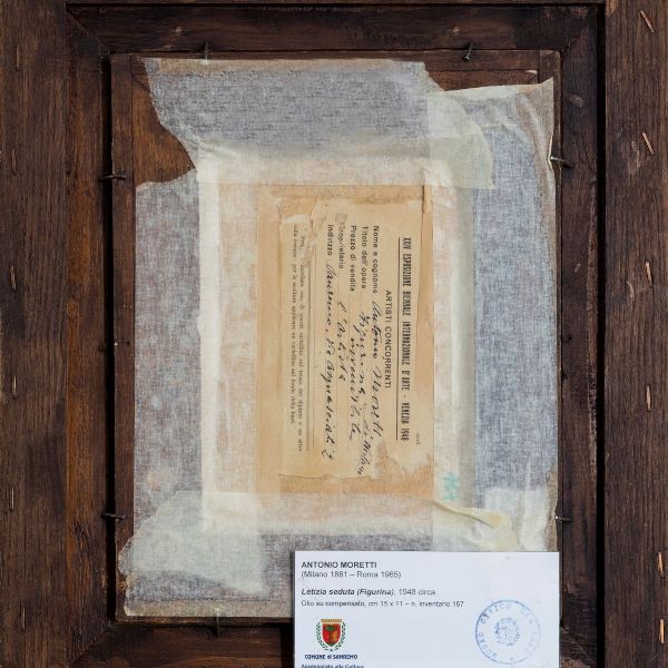 Antonio Moretti : Letizia seduta  - Asta Opere da una dimora sul lago di Como e da altre collezioni lombarde - Associazione Nazionale - Case d'Asta italiane