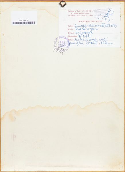 GIUSEPPE MITI ZANETTI : Barche a secca  - Asta Opere da una dimora sul lago di Como e da altre collezioni lombarde - Associazione Nazionale - Case d'Asta italiane