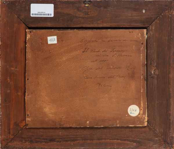 Giovanni Riva : Milano, Ponte delle Sirenette  - Asta Opere da una dimora sul lago di Como e da altre collezioni lombarde - Associazione Nazionale - Case d'Asta italiane