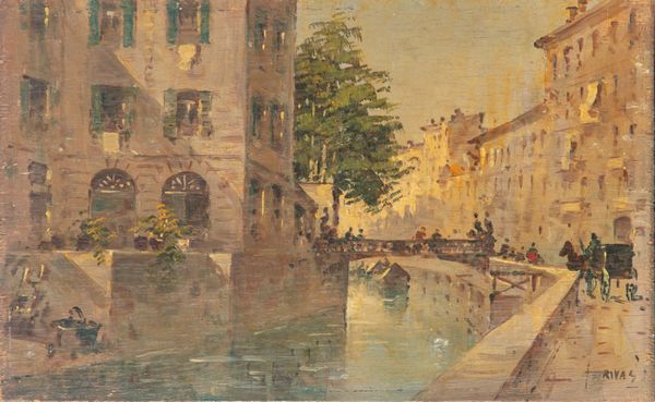 Giovanni Riva : Milano, Ponte delle Sirenette  - Asta Opere da una dimora sul lago di Como e da altre collezioni lombarde - Associazione Nazionale - Case d'Asta italiane