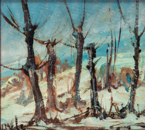 Venanzio Mele : Neve a Gressoney  - Asta Opere da una dimora sul lago di Como e da altre collezioni lombarde - Associazione Nazionale - Case d'Asta italiane