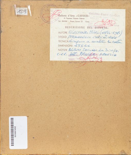 Alessandro Milesi : Ritratto maschile  - Asta Opere da una dimora sul lago di Como e da altre collezioni lombarde - Associazione Nazionale - Case d'Asta italiane