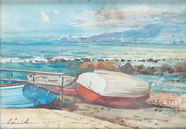 Franco Lorioli : Lungomare a Chiavari  - Asta Opere da una dimora sul lago di Como e da altre collezioni lombarde - Associazione Nazionale - Case d'Asta italiane