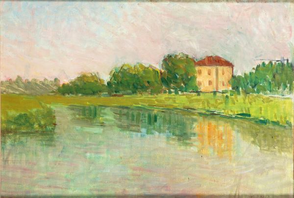 Giovanni Malesci : La casa sul fiume  - Asta Opere da una dimora sul lago di Como e da altre collezioni lombarde - Associazione Nazionale - Case d'Asta italiane