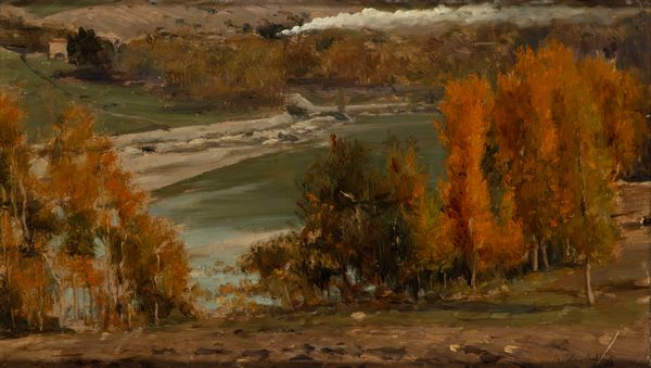 Attilio Zanchelli : Paesaggio d'autunno  - Asta Opere da una dimora sul lago di Como e da altre collezioni lombarde - Associazione Nazionale - Case d'Asta italiane