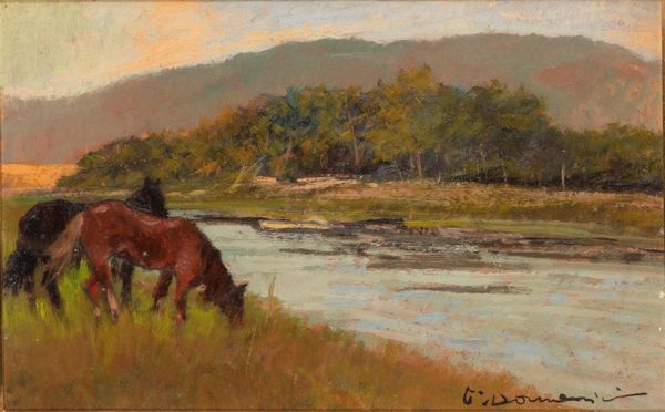 Carlo Domenici : Cavalli in maremma  - Asta Opere da una dimora sul lago di Como e da altre collezioni lombarde - Associazione Nazionale - Case d'Asta italiane