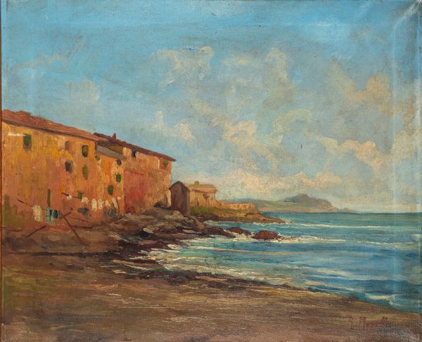 Scuola italiana, secolo XX : Marina ligure  - Asta Opere da una dimora sul lago di Como e da altre collezioni lombarde - Associazione Nazionale - Case d'Asta italiane