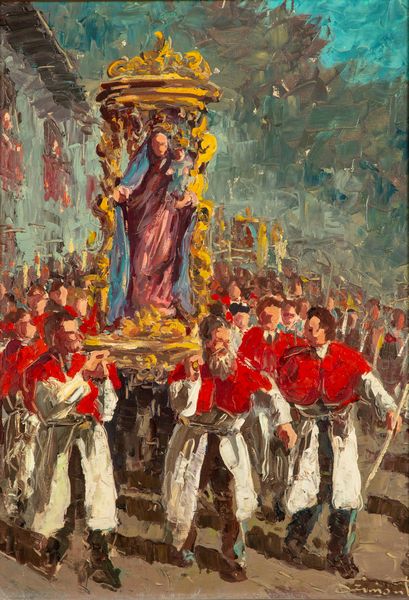 Bruno Azimonti : Processione  - Asta Opere da una dimora sul lago di Como e da altre collezioni lombarde - Associazione Nazionale - Case d'Asta italiane