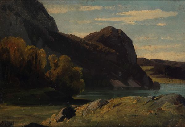 Scuola europea, secolo XX : Lungo la riva  - Asta Opere da una dimora sul lago di Como e da altre collezioni lombarde - Associazione Nazionale - Case d'Asta italiane