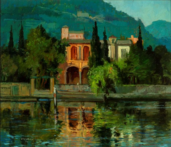 Gianni Scolari : Villa sul lago  - Asta Opere da una dimora sul lago di Como e da altre collezioni lombarde - Associazione Nazionale - Case d'Asta italiane