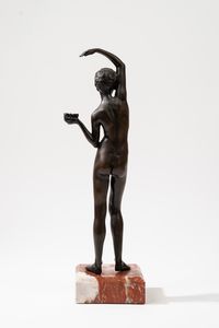 Scuola francese del XIX secolo : Bagnante  - Asta Opere da una dimora sul lago di Como e da altre collezioni lombarde - Associazione Nazionale - Case d'Asta italiane