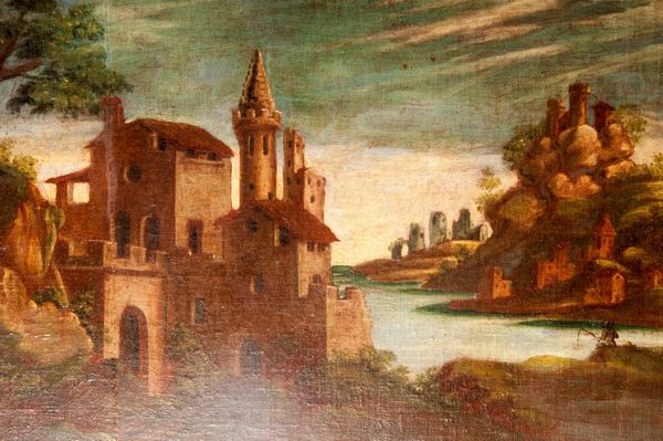 coppia di paesaggi con architetteture  - Asta Smart Auction: arredi, dipinti, sculture, strumenti musicali, ceramiche e altro a prezzi vantaggiosi - Associazione Nazionale - Case d'Asta italiane