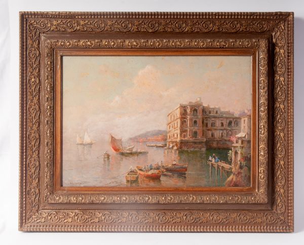 NICOLAS  DE CORSI : Scorcio di marina  - Asta Smart Auction: arredi, dipinti, sculture, strumenti musicali, ceramiche e altro a prezzi vantaggiosi - Associazione Nazionale - Case d'Asta italiane