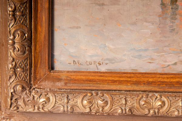 NICOLAS  DE CORSI : Scorcio di marina  - Asta Smart Auction: arredi, dipinti, sculture, strumenti musicali, ceramiche e altro a prezzi vantaggiosi - Associazione Nazionale - Case d'Asta italiane