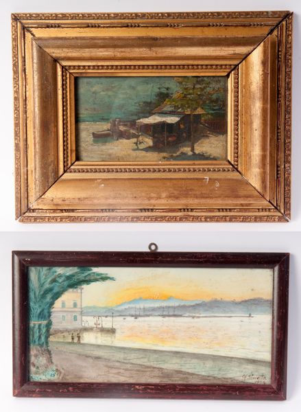 Lotto di due dipinti: vedute marine  - Asta Smart Auction: arredi, dipinti, sculture, strumenti musicali, ceramiche e altro a prezzi vantaggiosi - Associazione Nazionale - Case d'Asta italiane
