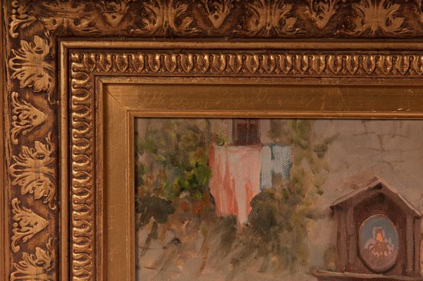 Scorcio di strada con viandanti  - Asta Smart Auction: arredi, dipinti, sculture, strumenti musicali, ceramiche e altro a prezzi vantaggiosi - Associazione Nazionale - Case d'Asta italiane