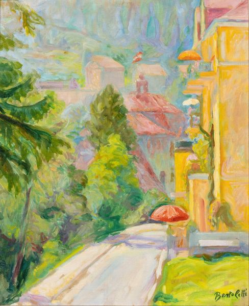 Nino Bertoletti : Paesaggio con case  - Asta Smart Auction: arredi, dipinti, sculture, strumenti musicali, ceramiche e altro a prezzi vantaggiosi - Associazione Nazionale - Case d'Asta italiane