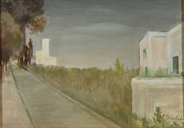 Francesco Trombadori : Piccolo paesaggio  - Asta Smart Auction: arredi, dipinti, sculture, strumenti musicali, ceramiche e altro a prezzi vantaggiosi - Associazione Nazionale - Case d'Asta italiane