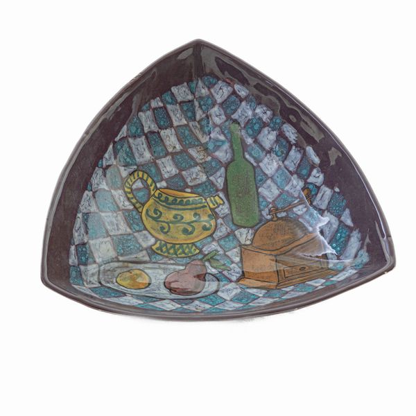 Porta bon bon in ceramica policroma  - Asta Smart Auction: arredi, dipinti, sculture, strumenti musicali, ceramiche e altro a prezzi vantaggiosi - Associazione Nazionale - Case d'Asta italiane