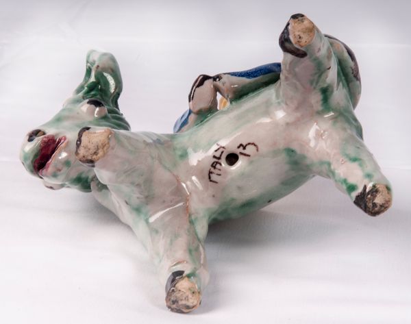 Somarello con personaggio  - Asta Smart Auction: arredi, dipinti, sculture, strumenti musicali, ceramiche e altro a prezzi vantaggiosi - Associazione Nazionale - Case d'Asta italiane