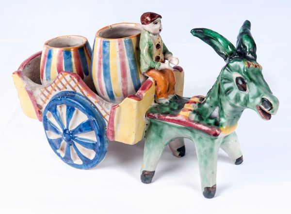 Somarello con carretto e barili  - Asta Smart Auction: arredi, dipinti, sculture, strumenti musicali, ceramiche e altro a prezzi vantaggiosi - Associazione Nazionale - Case d'Asta italiane
