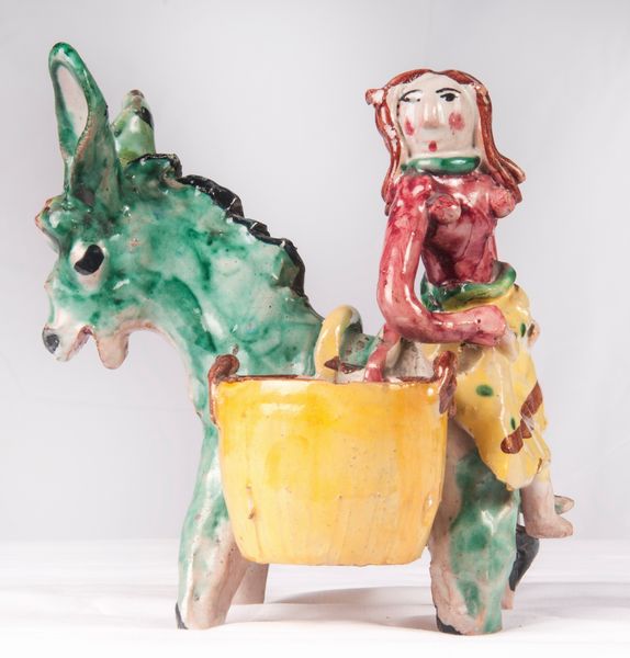 Asinello con bisacccie e contadina  - Asta Smart Auction: arredi, dipinti, sculture, strumenti musicali, ceramiche e altro a prezzi vantaggiosi - Associazione Nazionale - Case d'Asta italiane