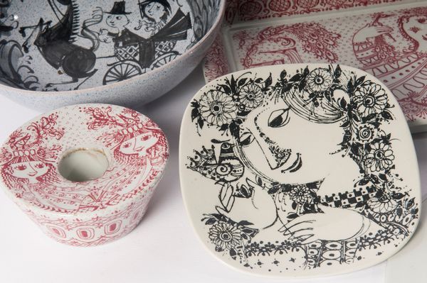 BJORN WIINBLAD : Lotto di sette pezzi in ceramica  - Asta Smart Auction: arredi, dipinti, sculture, strumenti musicali, ceramiche e altro a prezzi vantaggiosi - Associazione Nazionale - Case d'Asta italiane