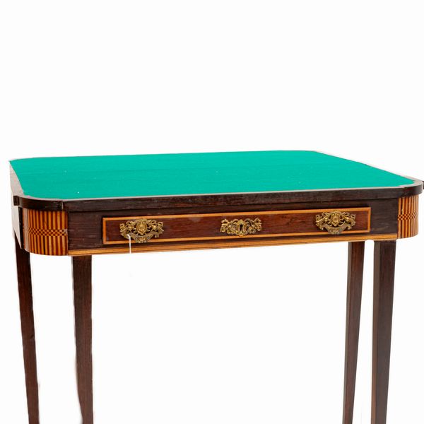 Tavolo da gioco a libretto di forma rettangolare  - Asta Smart Auction: arredi, dipinti, sculture, strumenti musicali, ceramiche e altro a prezzi vantaggiosi - Associazione Nazionale - Case d'Asta italiane