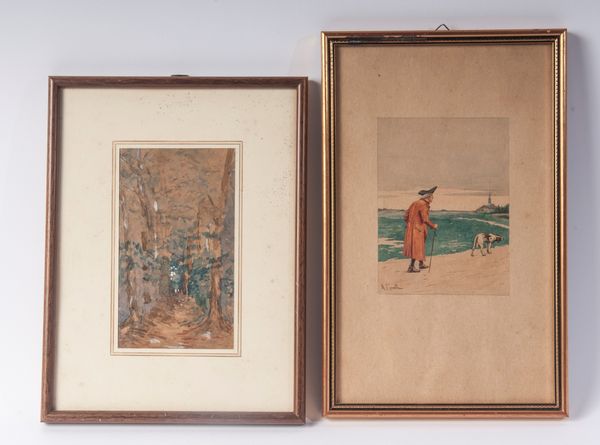 Lotto di due acquarelli su carta  - Asta Smart Auction: arredi, dipinti, sculture, strumenti musicali, ceramiche e altro a prezzi vantaggiosi - Associazione Nazionale - Case d'Asta italiane