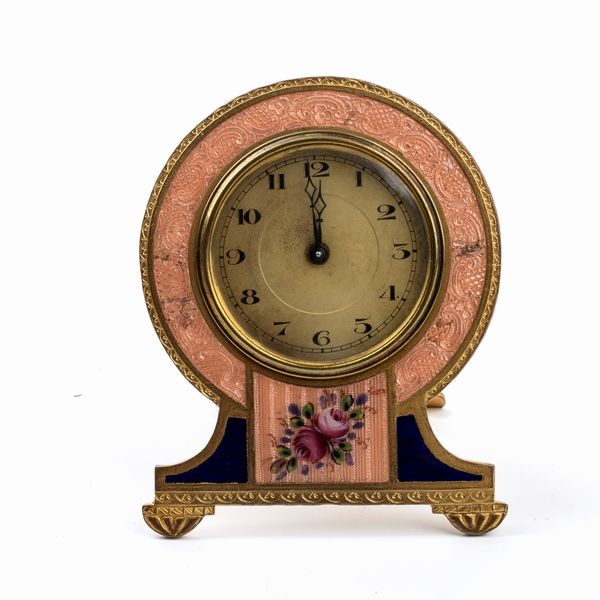 Mauthe time & clock : Orologio da tavolo con smalti  - Asta Smart Auction: arredi, dipinti, sculture, strumenti musicali, ceramiche e altro a prezzi vantaggiosi - Associazione Nazionale - Case d'Asta italiane