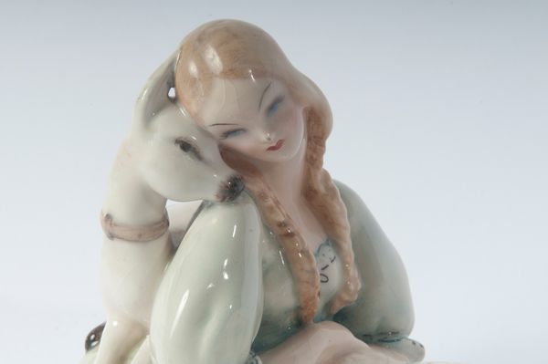 TIZIANO GALLI : Dama con cerbiatto  - Asta Smart Auction: arredi, dipinti, sculture, strumenti musicali, ceramiche e altro a prezzi vantaggiosi - Associazione Nazionale - Case d'Asta italiane