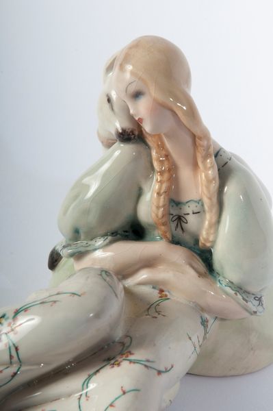 TIZIANO GALLI : Dama con cerbiatto  - Asta Smart Auction: arredi, dipinti, sculture, strumenti musicali, ceramiche e altro a prezzi vantaggiosi - Associazione Nazionale - Case d'Asta italiane