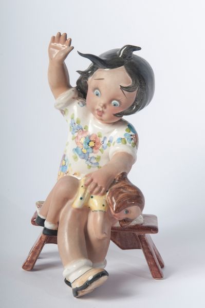 TIZIANO GALLI : Bambina e bambola  - Asta Smart Auction: arredi, dipinti, sculture, strumenti musicali, ceramiche e altro a prezzi vantaggiosi - Associazione Nazionale - Case d'Asta italiane
