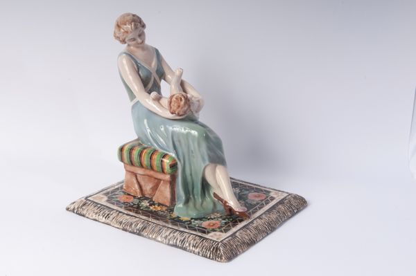 VINCENZO BERTOLOTTI V.B. : Maternità  - Asta Smart Auction: arredi, dipinti, sculture, strumenti musicali, ceramiche e altro a prezzi vantaggiosi - Associazione Nazionale - Case d'Asta italiane