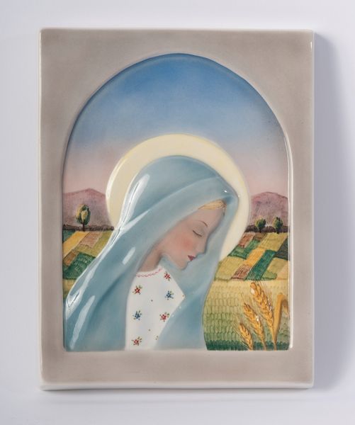 Madonna del grano, placca in rilievo  - Asta Smart Auction: arredi, dipinti, sculture, strumenti musicali, ceramiche e altro a prezzi vantaggiosi - Associazione Nazionale - Case d'Asta italiane