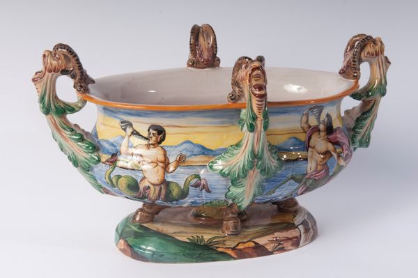 Egisto Fantechi : Centrotavola  in ceramica policroma  - Asta Smart Auction: arredi, dipinti, sculture, strumenti musicali, ceramiche e altro a prezzi vantaggiosi - Associazione Nazionale - Case d'Asta italiane