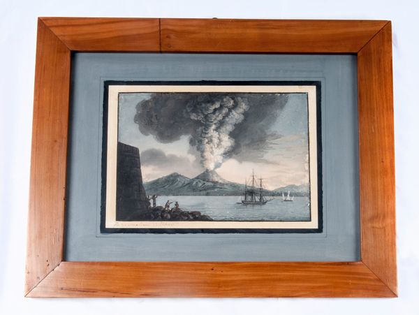 Veduta del Vesuvio in eruzione con barche  - Asta Smart Auction: arredi, dipinti, sculture, strumenti musicali, ceramiche e altro a prezzi vantaggiosi - Associazione Nazionale - Case d'Asta italiane