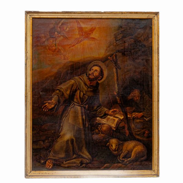 San Francesco che riceve le stimmate  - Asta Smart Auction: arredi, dipinti, sculture, strumenti musicali, ceramiche e altro a prezzi vantaggiosi - Associazione Nazionale - Case d'Asta italiane