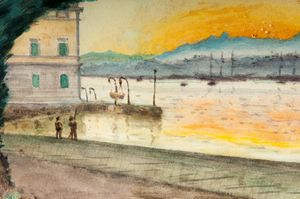 Lotto di due dipinti: vedute marine  - Asta Smart Auction: arredi, dipinti, sculture, strumenti musicali, ceramiche e altro a prezzi vantaggiosi - Associazione Nazionale - Case d'Asta italiane